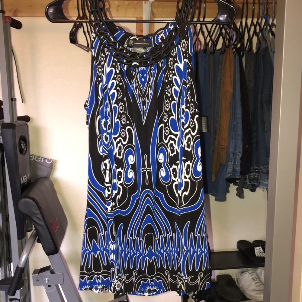 Black,white,and blue tank top